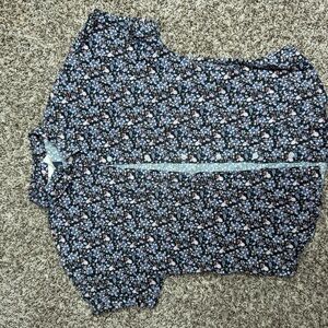 Target Floral Button Down Shirt - Black and Pink